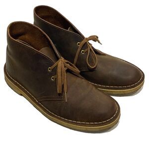 CLARKS Originals Brown Beeswax Leather Desert Boots Chukka Women's Size 7.5